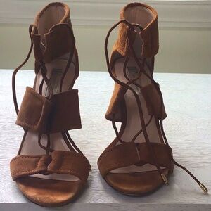 INC Ritaa Suede Lace-Up Sandals in Toast